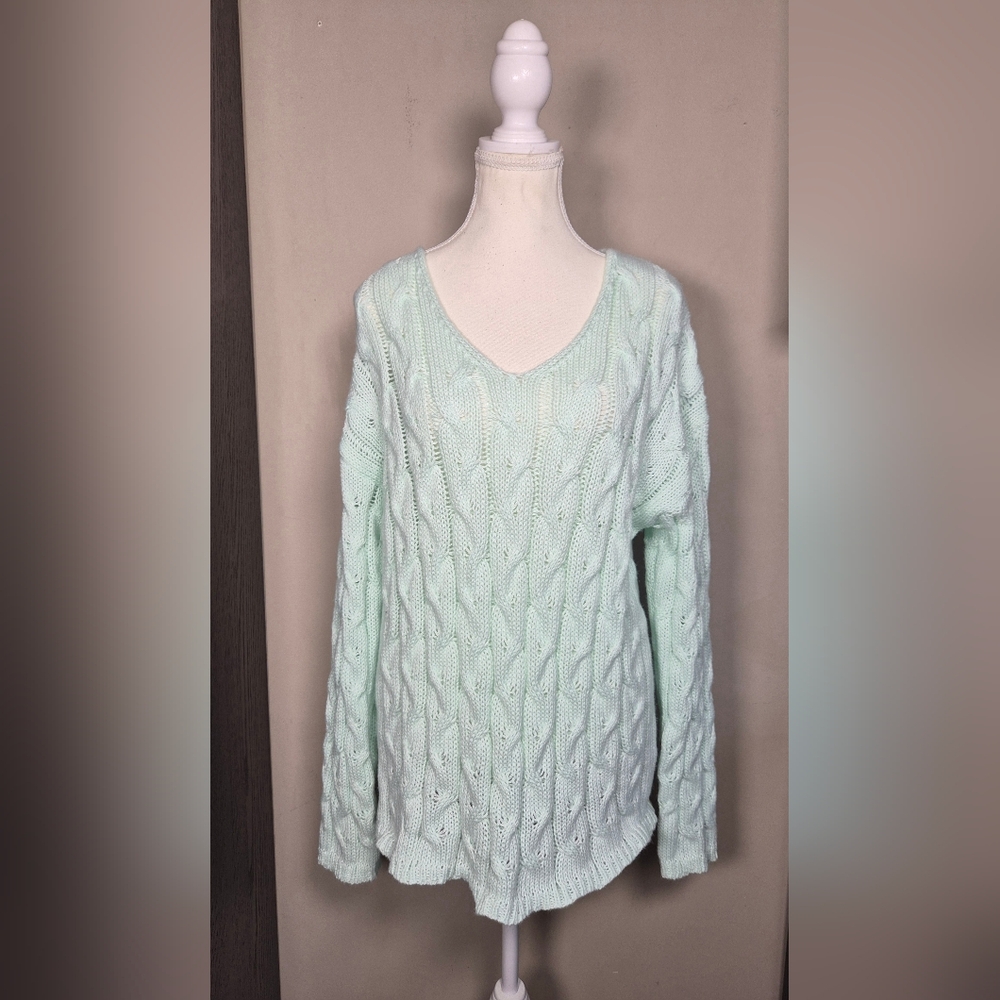 5 For $25✨️Extra Large XL-XXL Soft Knit Turquoise Green Sweater Cardigan Top